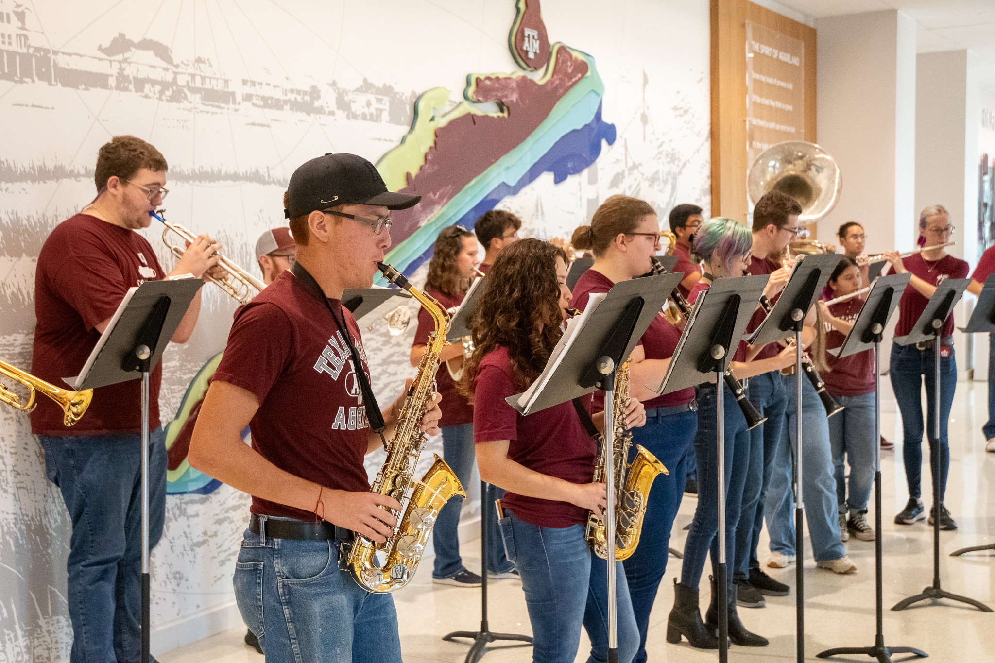 Sea Aggie Band performing at Aggieland Saturday by the Sea