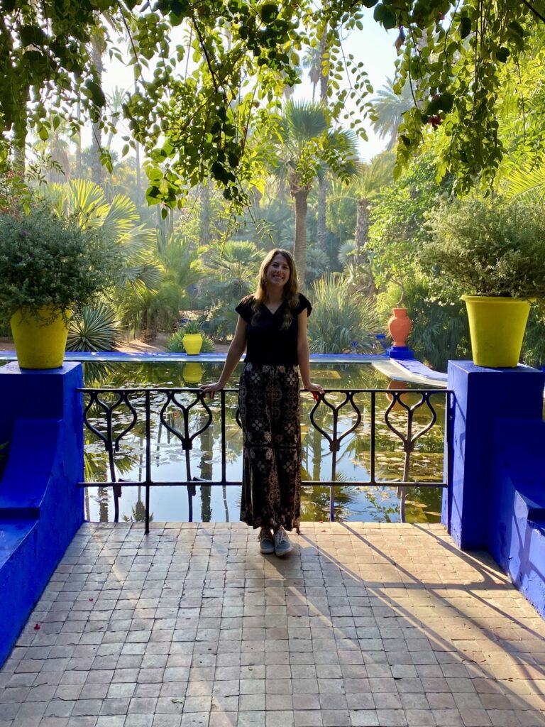 Donnelly at Jardin Majorelle in Marrakesh