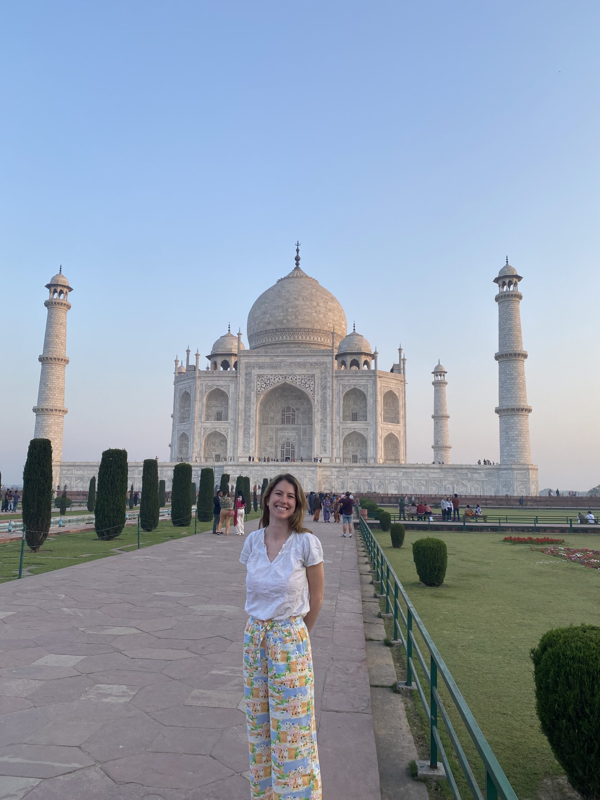 Donnelly in foreground with Taj Mahal in background
